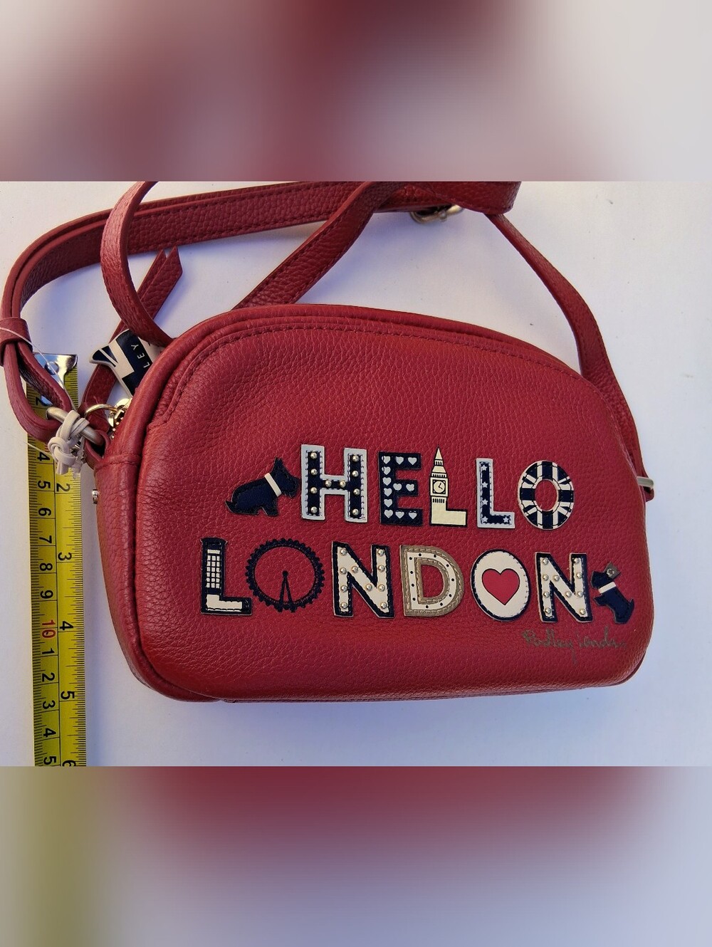 RADLEY LONDON Red Crossbody Bag with Hello London Design - Picture 14 of 16